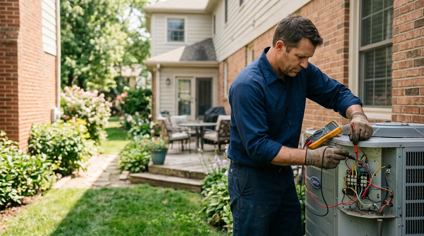 HVAC technician working near Parkman, WY